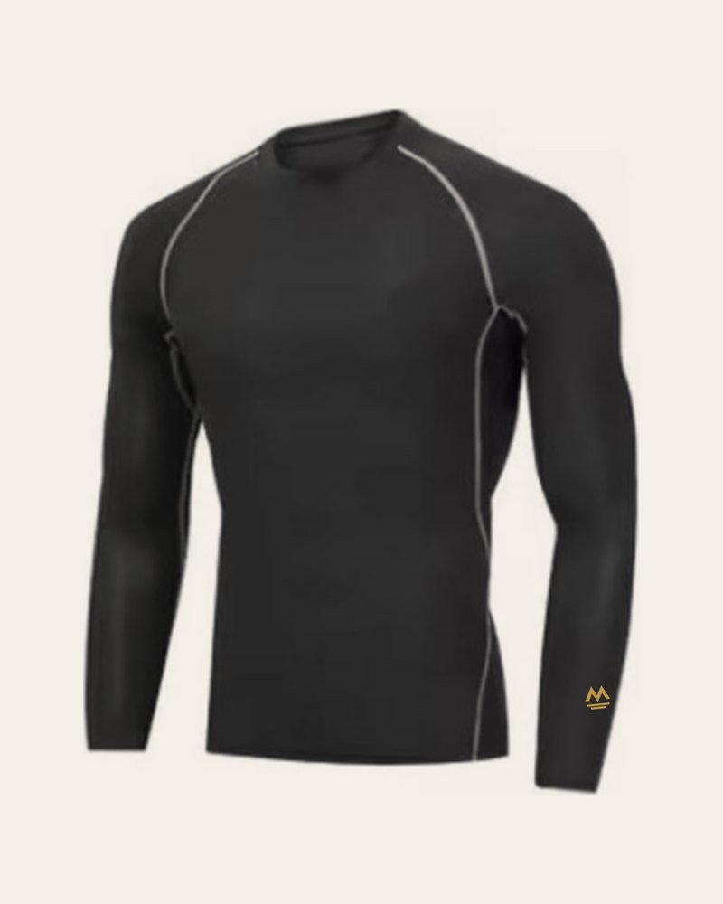 The Long-Sleeve, black with a small gold Stanmore mark
