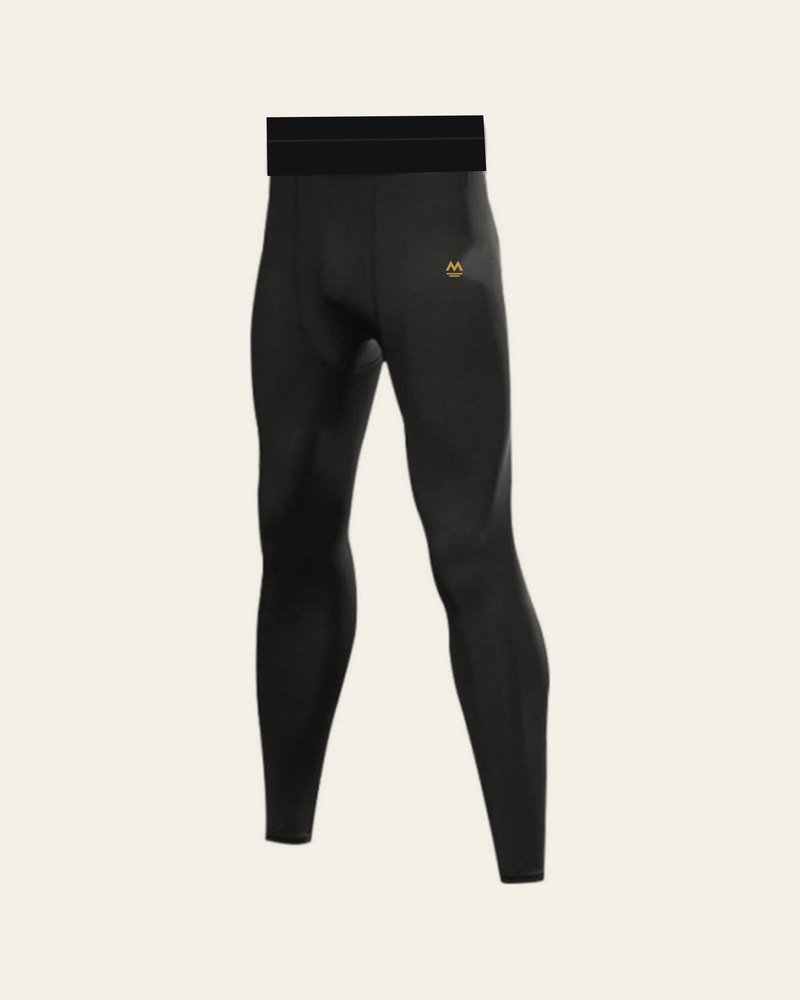 The Compression Tight, black with a small gold Stanmore mark